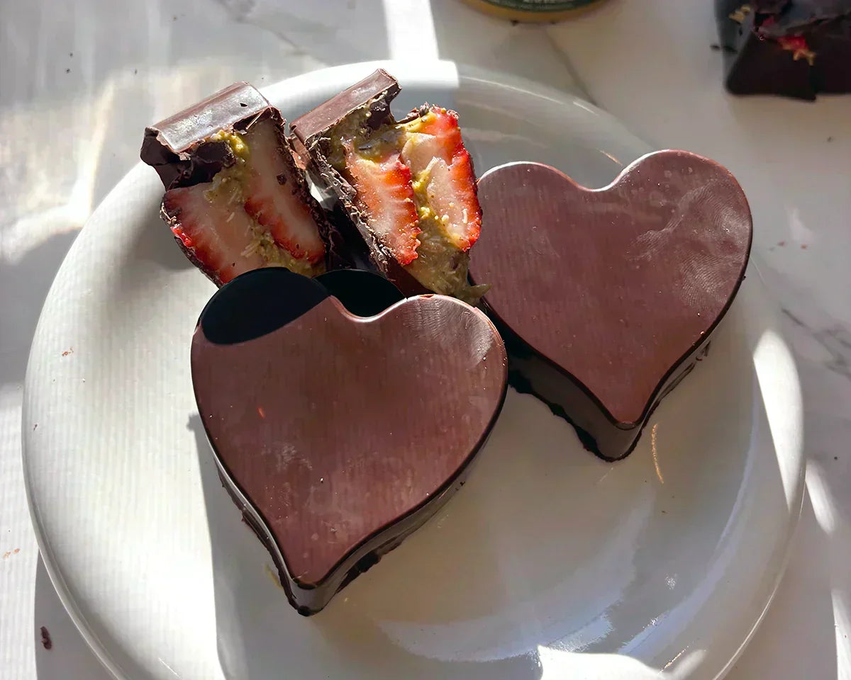 Heart-Shaped Pistachio Truffles, Dubai Chocolate Truffles, Valentine's Dessert, Pistachio Filling, Easy Candy, Homemade