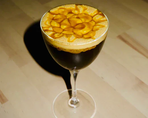 pistachio zabaione, espresso, espresso martini, pistachio espresso martini, non alc, dry january, cocktail recipe, dessert drinks