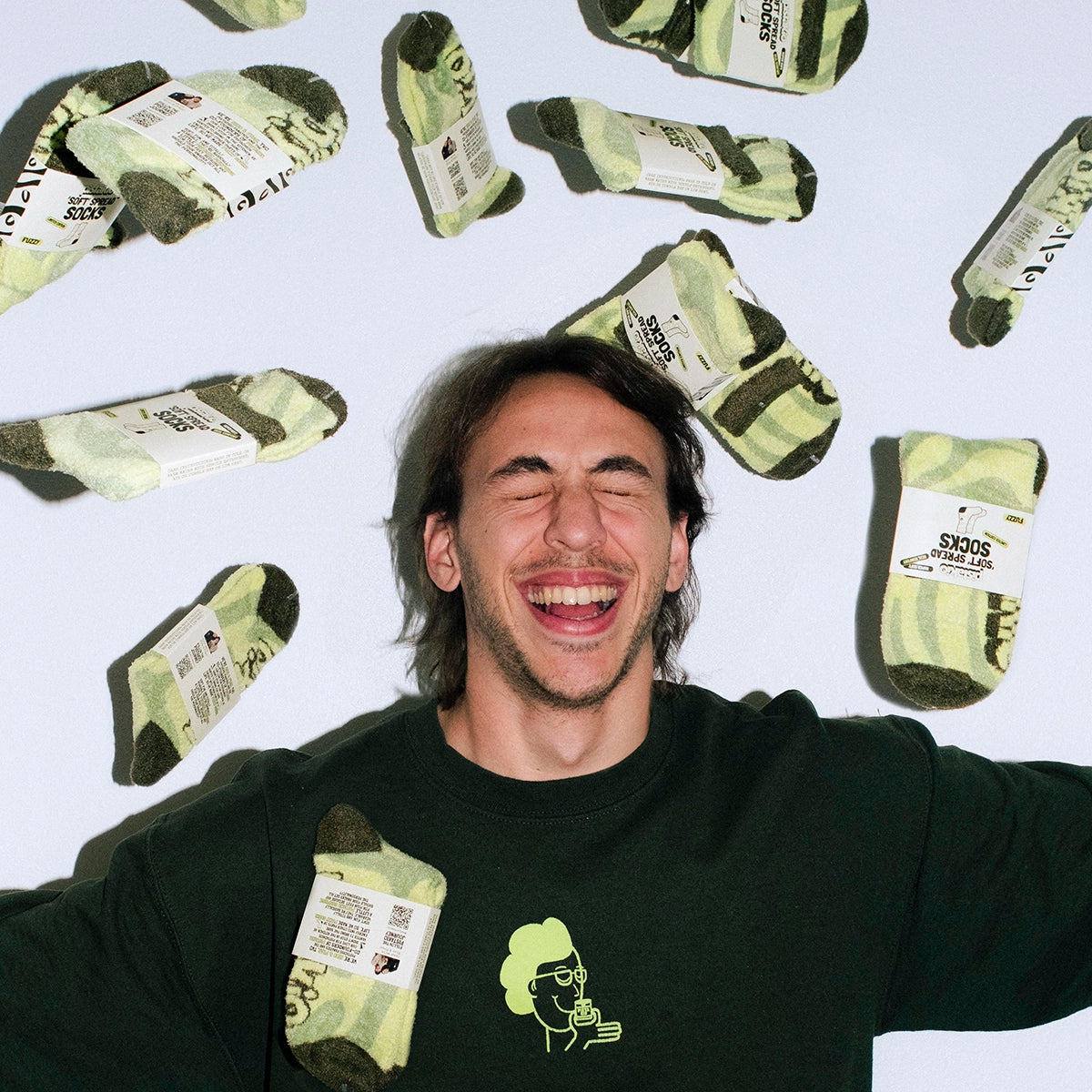 Fuzzy Pistachio Green Socks