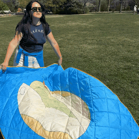 the Pistakio Puffy Picnic Blanket
