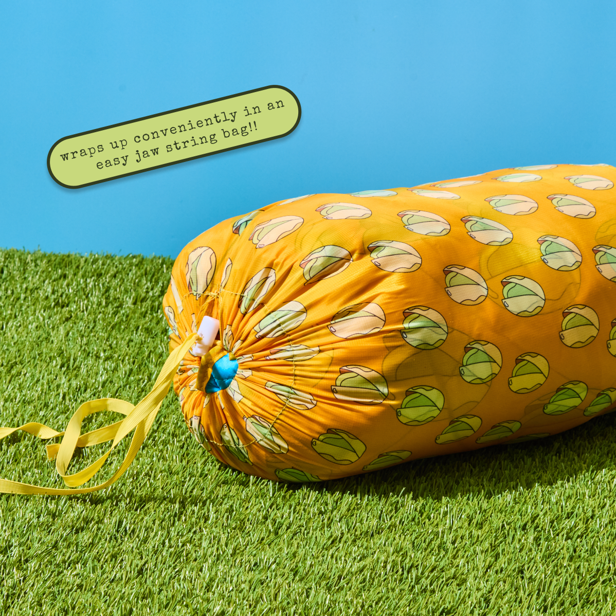 the Pistakio Puffy Picnic Blanket